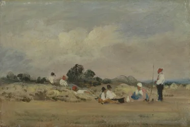 Rastende Heuarbeiter